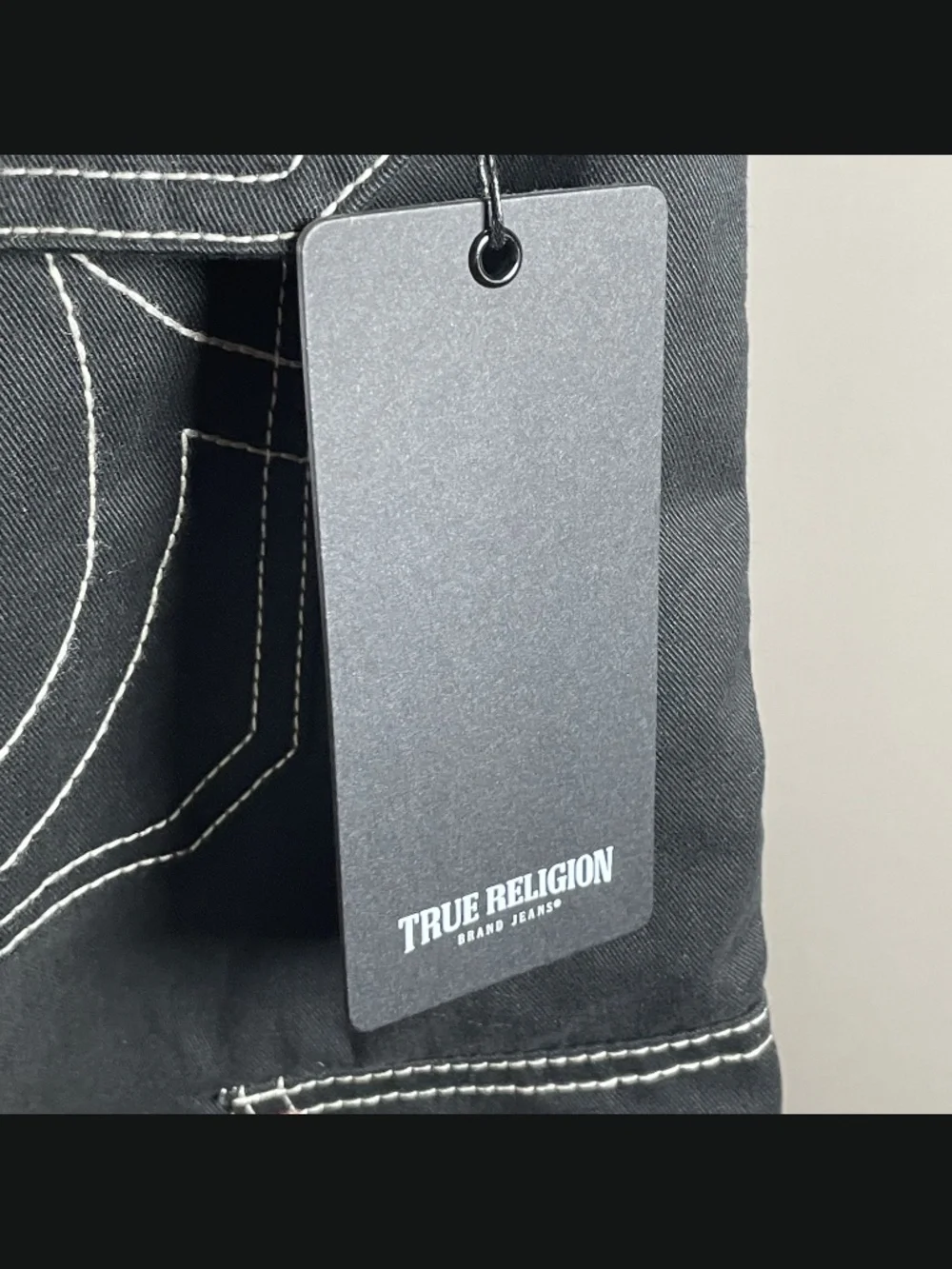 NEW True Religion Shorts Mens 32 black straight leg cargo casual street wear
